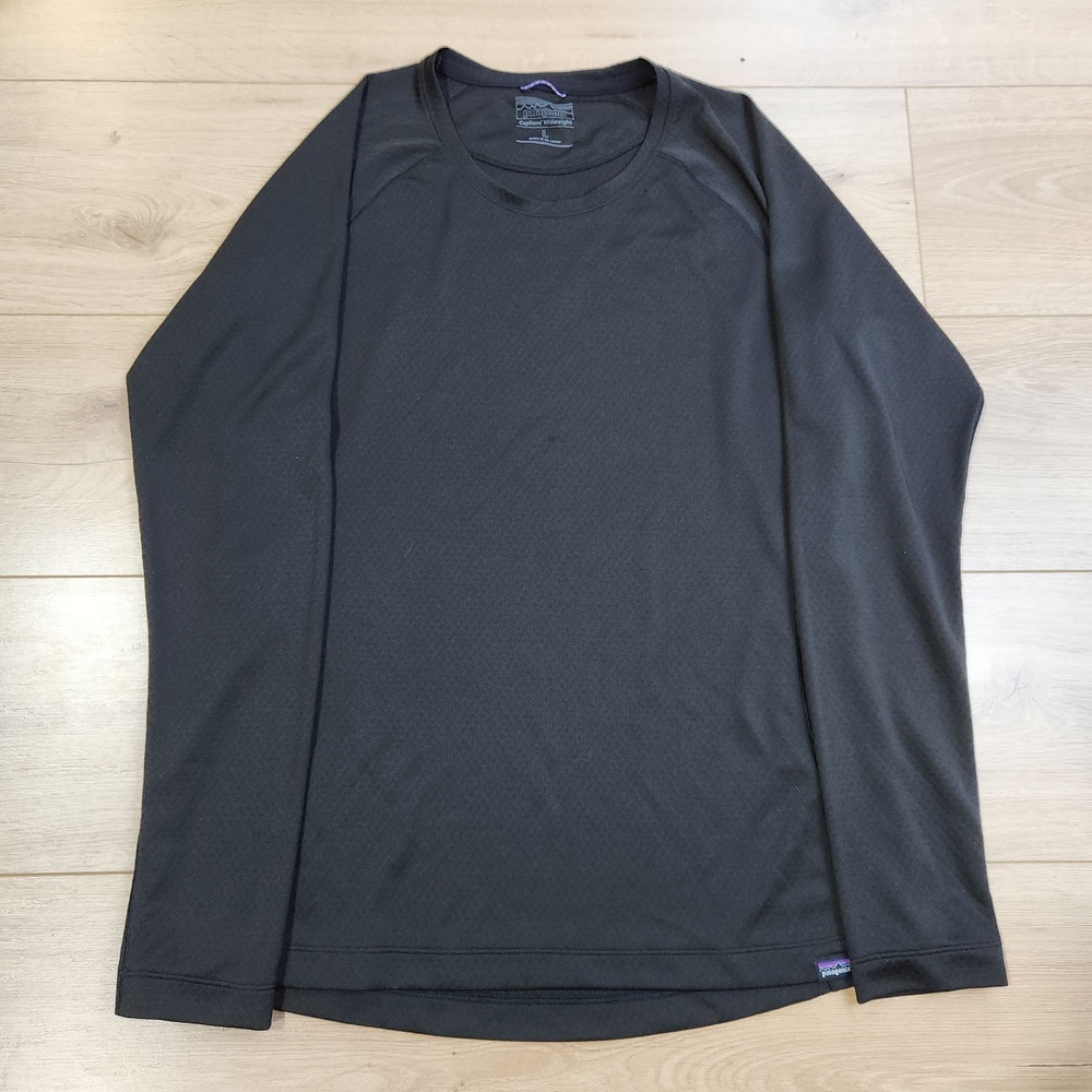Patagonia Capilene Midweight Shirt Womens Large Black Long Sleeve Base Layer